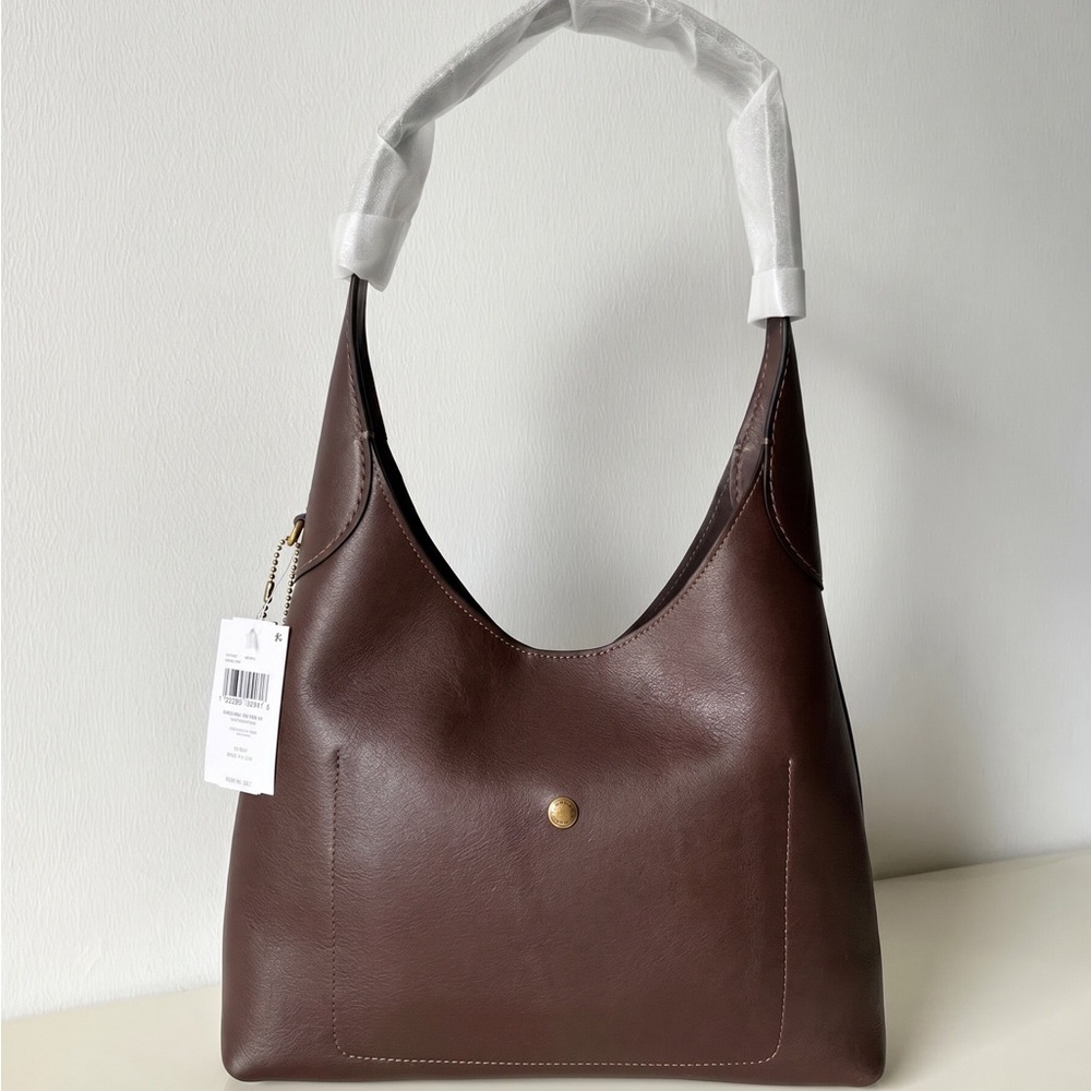 New Coach Brooklyn 28 Hobo Bag Natural Grain Leather - Picture 2 of 7